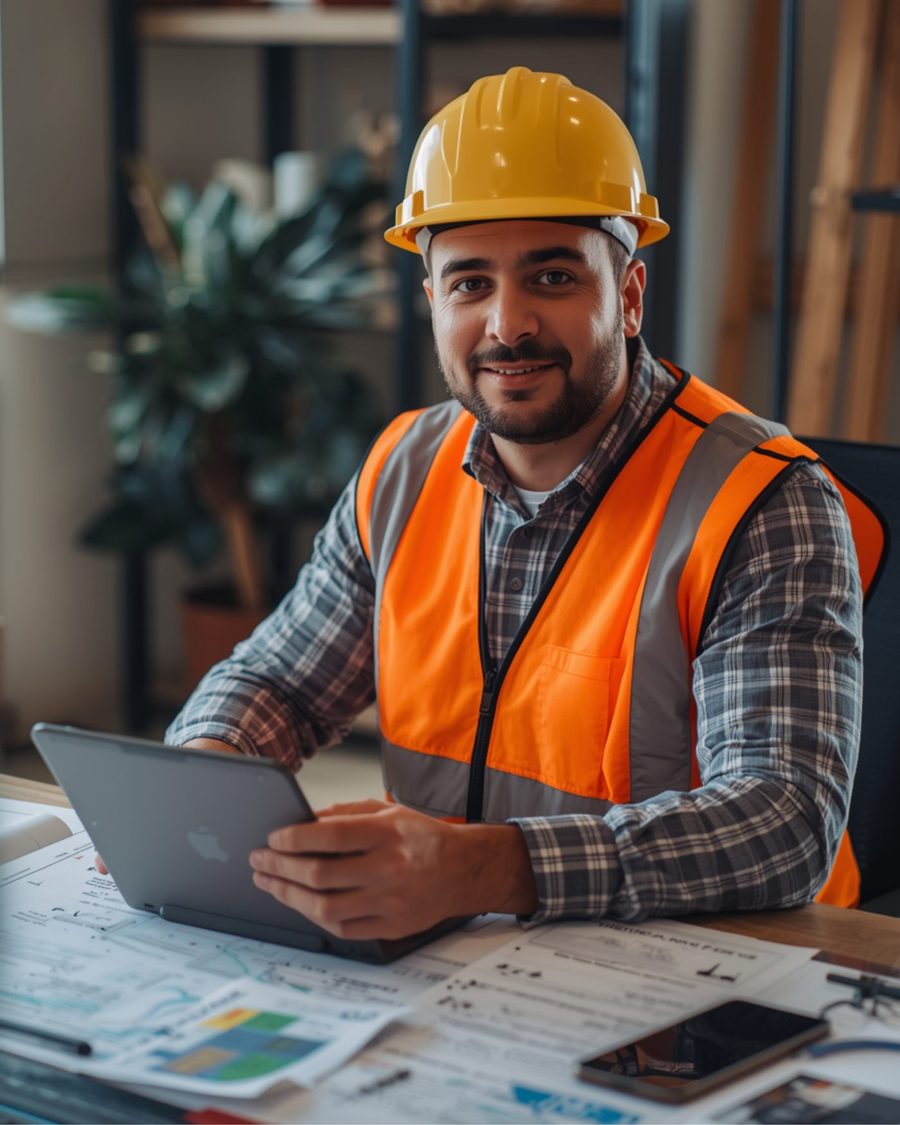 Artisan du BTP sur chantier consultant sa tablette : un cas d'usage concret de l'IA pour gagner du temps administratif